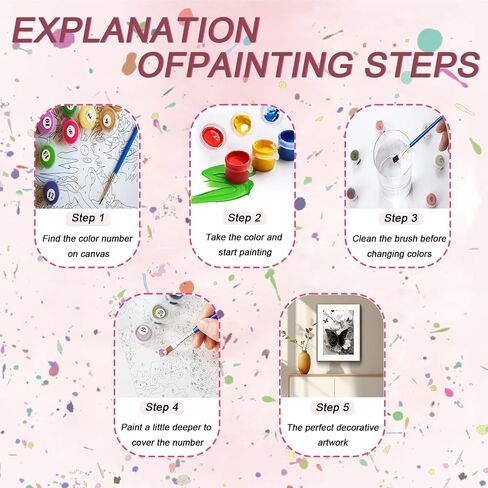 Butterfly Flower Paint by Numbers Kit for Adults Beginner , DIY Paint By Numbers Kits, Easy Color By Numbers Acrylic Paint On Canvas Painting Kits Art,Home Wall Decor 12 x 16 Inch (Without Frame) in Kuwait