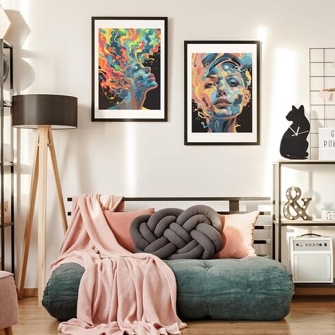 طلاء 2 عبوة من أرقام الأرقام للبالغين 12 "x16" قماش لطلاء الطلاء للمبتدئين ومخضرمة في صندوق ملون مع فرشاة الطلاء وبحيرة ماونتن وغروب الشمس (بدون إطار) (بدون إطار) in Saudi Arabia