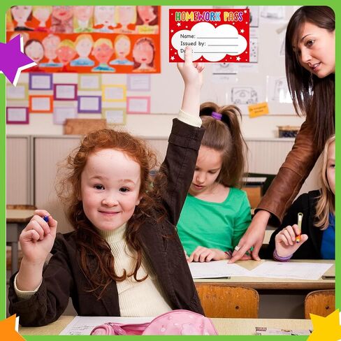 Eersida 100 Pcs Colorful No Homework Passes Cards Classroom Management Tools Elementary Classroom Must Haves Reward Cards for Teacher Educational Learner Behavior Activities Reward Essentials Supplies in Saudi Arabia