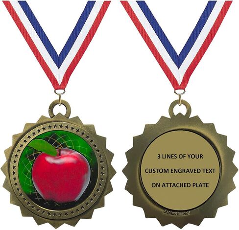 من 1 إلى 50 حزمة جائزة Scholastic Apple Gold Medals Trophy مع نقش مخصص مجاني D03-FCL403 in Saudi Arabia