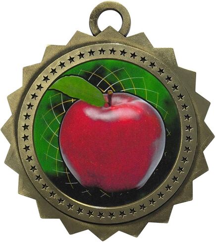من 1 إلى 50 حزمة جائزة Scholastic Apple Gold Medals Trophy مع نقش مخصص مجاني D03-FCL403 in Saudi Arabia