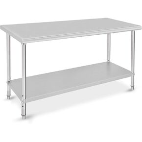 Stainless Steel Kitchen Prep Table - Nsf Commercial Work Table 72 x 30 x 35 Inches With Undershelf, Heavy Duty for Kitchen, Restaurant, Hotel, Silver in Kuwait