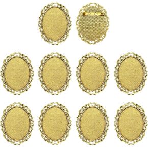 meccanixity 10 pcs cabochon brooch ، 40 × 30 مم نتائج سبائك الصواني دبابيس بيضاوية ، وضع دبابيس بروش للمعلقات المصنوعة من المجوهرات. in Kuwait