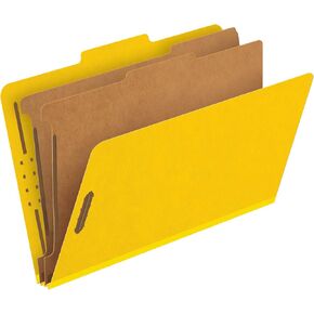 Pendaflex Classification Folders, 2 Dividers, 2" Fasteners, Legal Size, Yellow, 10/Box (29034P) in Kuwait