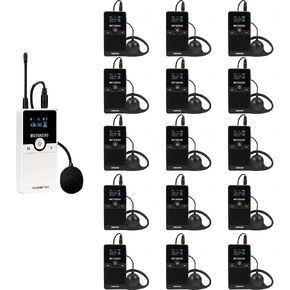 Retekess TT116 Wireless Audio Tour Guide System, Whisper Systems, One Key Mute, Noise Reduction, Wireless Plant Tour Headset for Factory, Manufacturing (1 Transmitter 10 Receivers) in Kuwait