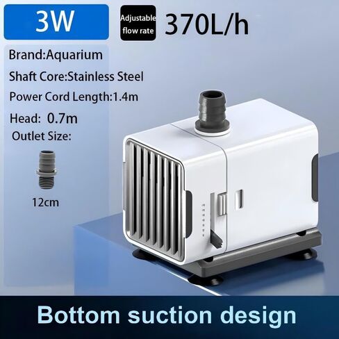Aquarium XQP1500 Ultra Quiet Submersible Water Pump, 23W Aquarium Fountain Pump, Adjustable Flow, 1500L/h, 1.8m Lift, 16mm Outlet, Suction Cups for small Pond, Hydroponics, Fish Tank in Saudi Arabia