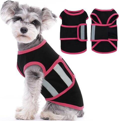 Allroaring Dog Anxiety Vest, Soft Dog Calming Shirt, Reflective Anti-Anxiety Vest Breathable Pet Anxiety Jacket Wrap for Fireworks, Thunderstorms, Separation, Travle, Vet Visits, Black XS in Kuwait