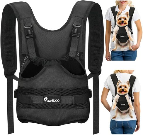 Pawaboo Pet Dog Cog Carrier Backpacks ، ساقين Out Pet Carrier Backpack للكلاب ، حاملات الصدر القابلة للتعديل سهلة الملاءمة للكلاب الصغيرة المتوسطة الحرة للتخييم في المشي لمسافات طويلة ، S ، الأسود in Kuwait