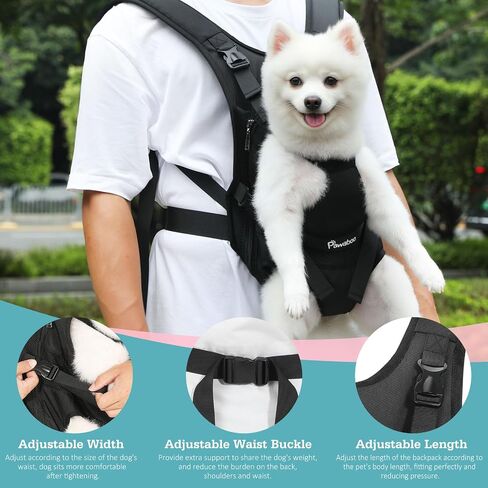Pawaboo Pet Dog Cog Carrier Backpacks ، ساقين Out Pet Carrier Backpack للكلاب ، حاملات الصدر القابلة للتعديل سهلة الملاءمة للكلاب الصغيرة المتوسطة الحرة للتخييم في المشي لمسافات طويلة ، S ، الأسود in Kuwait