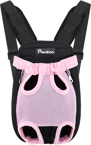 Pawaboo Pet Dog Cog Carrier Backpacks ، ساقين Out Pet Carrier Backpack للكلاب ، حاملات الصدر القابلة للتعديل سهلة الملاءمة للكلاب الصغيرة المتوسطة الحرة للتخييم في المشي لمسافات طويلة ، S ، الأسود in Kuwait