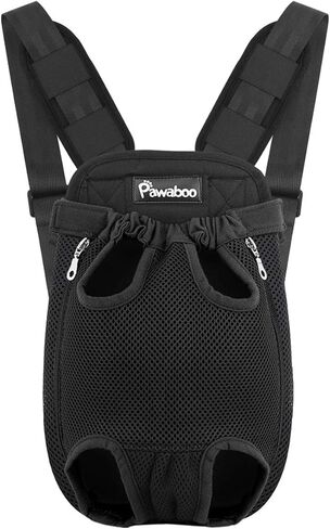 Pawaboo Pet Dog Cog Carrier Backpacks ، ساقين Out Pet Carrier Backpack للكلاب ، حاملات الصدر القابلة للتعديل سهلة الملاءمة للكلاب الصغيرة المتوسطة الحرة للتخييم في المشي لمسافات طويلة ، S ، الأسود in Kuwait