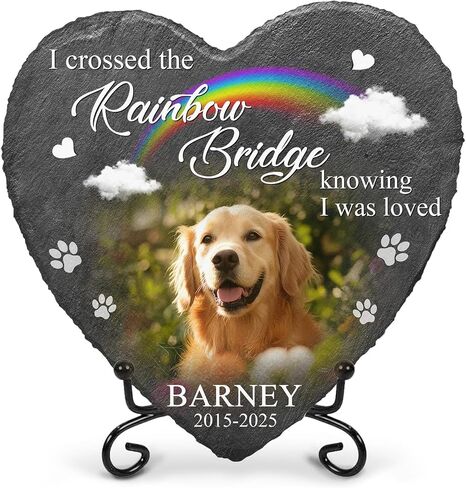 Custom Dog Memorial Stones Personalized Dog Gifts | Pet Memory Thoughtful Gifts for 4-Legged Companion Passed Away | Pet Stones Memorial Dogs with Photo | Best Remembrance Gift for Pets Loss in Saudi Arabia