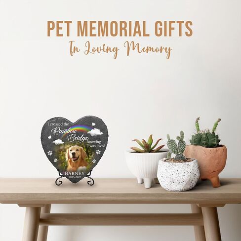 Custom Dog Memorial Stones Personalized Dog Gifts | Pet Memory Thoughtful Gifts for 4-Legged Companion Passed Away | Pet Stones Memorial Dogs with Photo | Best Remembrance Gift for Pets Loss in Saudi Arabia