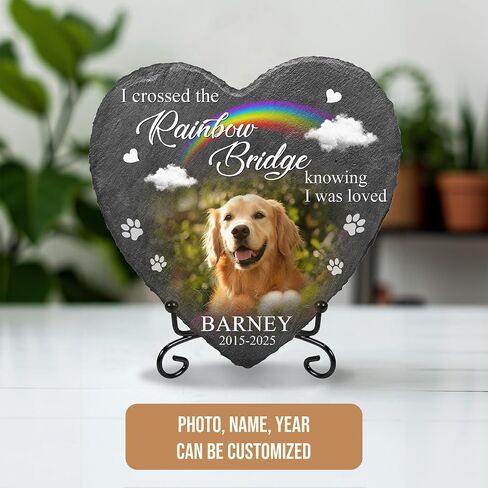 Custom Dog Memorial Stones Personalized Dog Gifts | Pet Memory Thoughtful Gifts for 4-Legged Companion Passed Away | Pet Stones Memorial Dogs with Photo | Best Remembrance Gift for Pets Loss in Saudi Arabia