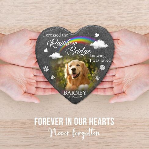 Custom Dog Memorial Stones Personalized Dog Gifts | Pet Memory Thoughtful Gifts for 4-Legged Companion Passed Away | Pet Stones Memorial Dogs with Photo | Best Remembrance Gift for Pets Loss in Saudi Arabia