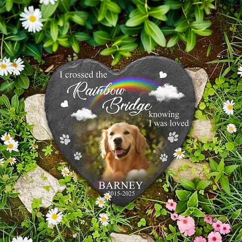 Custom Dog Memorial Stones Personalized Dog Gifts | Pet Memory Thoughtful Gifts for 4-Legged Companion Passed Away | Pet Stones Memorial Dogs with Photo | Best Remembrance Gift for Pets Loss in Saudi Arabia