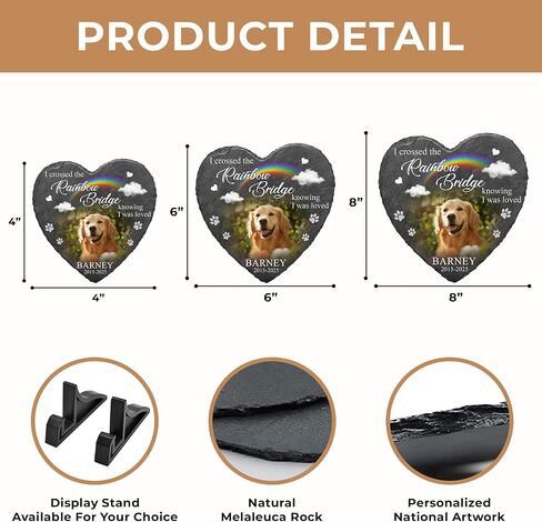 Custom Dog Memorial Stones Personalized Dog Gifts | Pet Memory Thoughtful Gifts for 4-Legged Companion Passed Away | Pet Stones Memorial Dogs with Photo | Best Remembrance Gift for Pets Loss in Saudi Arabia
