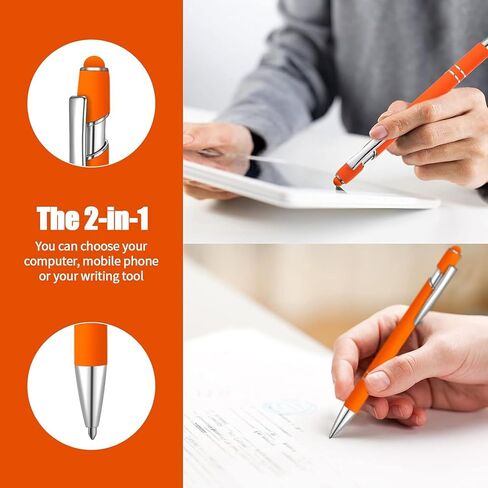 Piezas Con Punta de Lápiz Capacitivo ، Tinta Negra ، 2 En 1 ، Metal De 0.039 Pulgadas ، Punta Media Lisa ، Arco Iris ، Colorido ، De Goma ، Para Tableta de Pantalla Táctil (Randow) in Kuwait