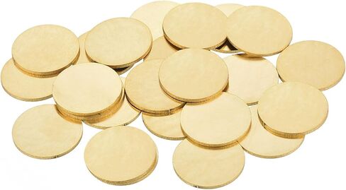 meccanixity 24 pcs النحاس ختم فارغة ، 25 مم/1 "المعدن الدائري فارغة ختم العلامات علامات الجولة المسطحة لا ثقب لليزر الكلب العلامات in Saudi Arabia