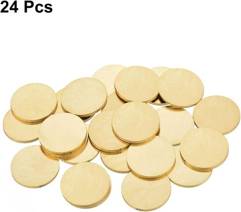 meccanixity 24 pcs النحاس ختم فارغة ، 25 مم/1 "المعدن الدائري فارغة ختم العلامات علامات الجولة المسطحة لا ثقب لليزر الكلب العلامات in Saudi Arabia