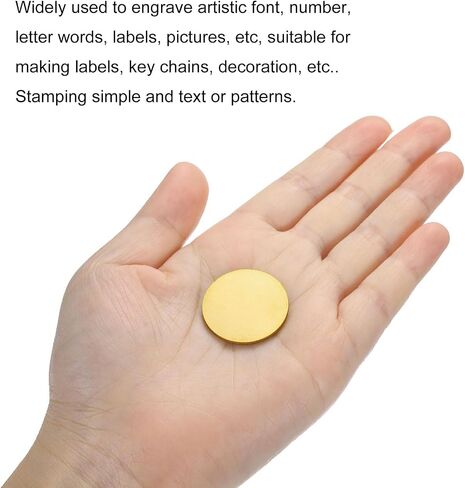 meccanixity 24 pcs النحاس ختم فارغة ، 25 مم/1 "المعدن الدائري فارغة ختم العلامات علامات الجولة المسطحة لا ثقب لليزر الكلب العلامات in Saudi Arabia
