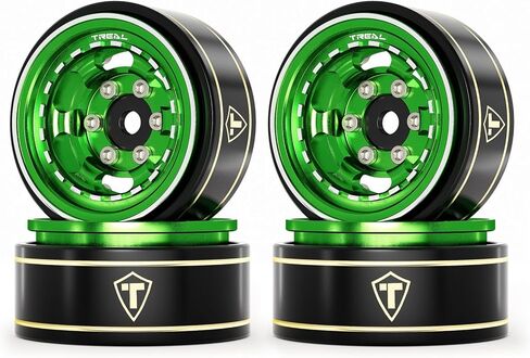 TREAL 1.0 Beadlock Wheels Aluminium Rims for SCX24 TRX4M FCX24 1/24 1/18 RC Crawler -type H (Blue) in Kuwait
