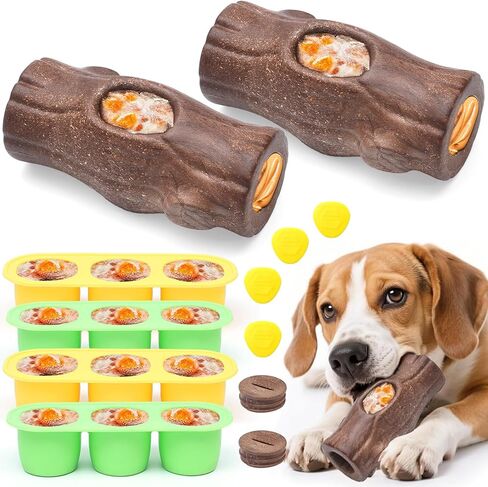 2 Pack Dog Toys for Aggressive Chewers, Interactive Indestructible Dog Toys to Keep Them Busy, Durable Dog Frozen Treat Toy for Large & Medium Dogs, Reduces Anxiety & Extends Playtime, Brown in Kuwait