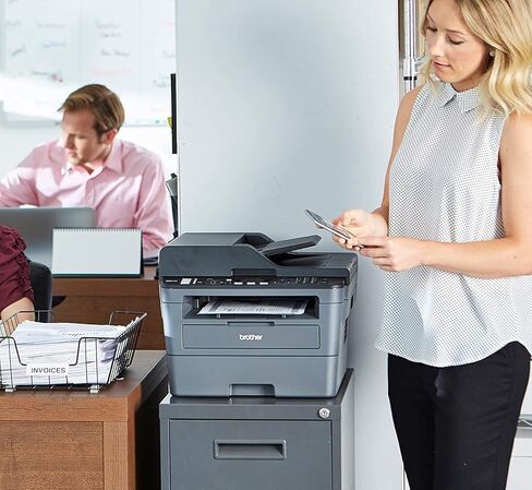 Brother MFC L26 Series All-in-One Laser Monochrome Printer, Print, Copy, Scan, Fax - 26 ppm, 2400 x 600 dpi, 250 Sheets, Wireless, Mobile Printing, Auto 2-Sided Printing, with MTC Printer Cable in Saudi Arabia