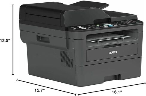 Brother MFC L26 Series All-in-One Laser Monochrome Printer, Print, Copy, Scan, Fax - 26 ppm, 2400 x 600 dpi, 250 Sheets, Wireless, Mobile Printing, Auto 2-Sided Printing, with MTC Printer Cable in Saudi Arabia