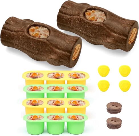 2 Pack Dog Toys for Aggressive Chewers, Interactive Indestructible Dog Toys to Keep Them Busy, Durable Dog Frozen Treat Toy for Large & Medium Dogs, Reduces Anxiety & Extends Playtime, Brown in Kuwait