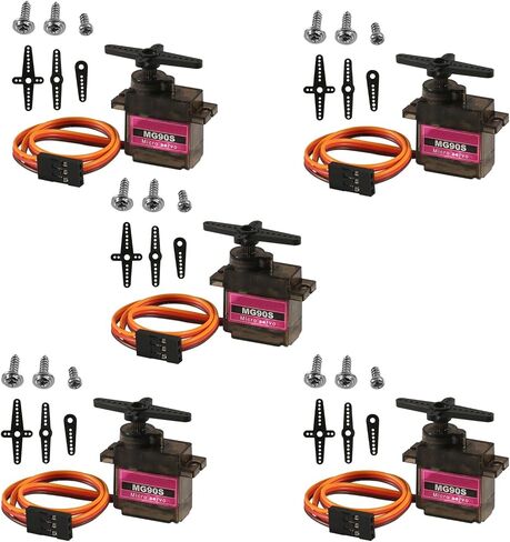 5pcs Mg90s Micro Servo Motor 9G Servo Micro RC Servo Motor Smart Robot 360 درجة متوافقة مع Raspberry Pi Project Car Helicopter Poart in Kuwait