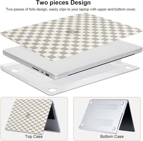 حالة checkered لـ MacBook Pro 13 Inch 2025-2016 M2 M1 A2338 A2289 A2251 A2159 A1989 A1706 A1708 ، شبكة المشي التعريف الفاخرة الشاملة الشبكة البرو in Kuwait