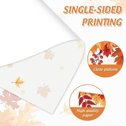 AnyDesign 60 Sheets Fall Stationery Letterhead Paper Autumn Maple Leaves Letter Writing Paper for Thanksgiving Wedding Invitation Printing Notes, 8.5 x 11 Inch, Single-Sided in Saudi Arabia