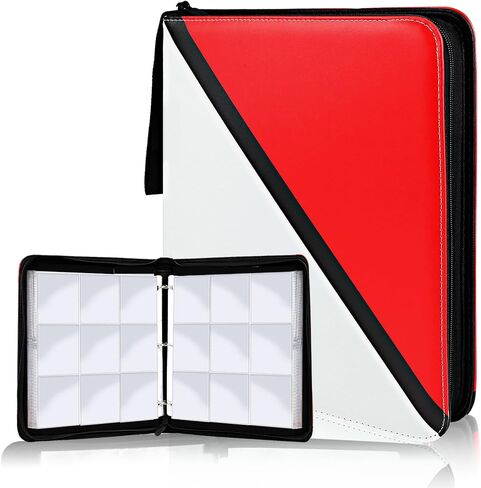 Trading Card Binder 9 Pocket, 900 Pockets Card Holder with 50 Removable Sleeves for Game Cards,Premium Card Book, Game Cards & Sports Cards (Red, 9-Pocket) in Saudi Arabia