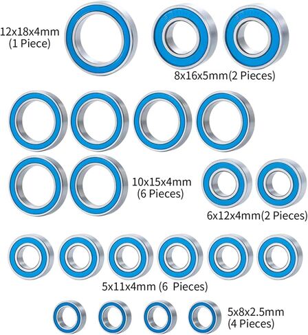 RC Repair Parts Compatible with Hoss for VXL 1/10 RC Crawler Car Upgrade Parts 21PCS Sealed Bearings Kit in Saudi Arabia