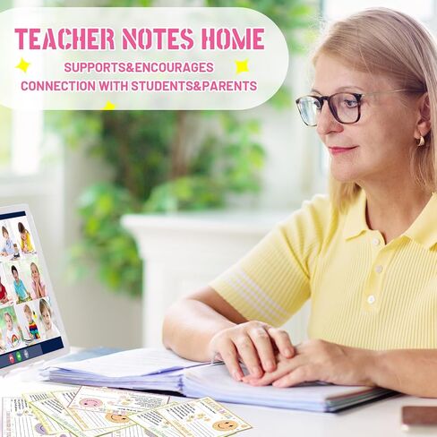 Eersida 60 Pcs Colorful Smile Face Teacher Mail Notes to Parents Classroom Good Behavior Incentive Card Teacher Motivational Postcard to Send Home for Preschool Kindergarten Elementary School Supplies in Saudi Arabia