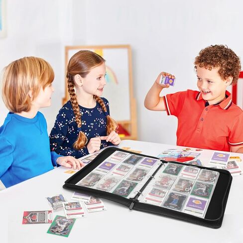 9 Pockets Trading Card Binder, HYMENEX 900 Pockets Baseball Card Binder with Sleeves and Zipper for Game Sports Cards and Kids Organized (Black) in Saudi Arabia