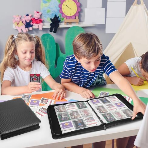 9 Pockets Trading Card Binder, HYMENEX 900 Pockets Baseball Card Binder with Sleeves and Zipper for Game Sports Cards and Kids Organized (Black) in Saudi Arabia
