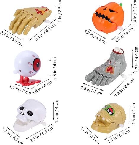 6 Pack Halloween Wind Up Toys, Assorted Clockwork Toys Halloween Wind-Up Toys Assortments Mini Jumping Walking Toys Goody Bag Fillers Halloween Party Favors for Kids Boys and Girls (Type A) in Saudi Arabia