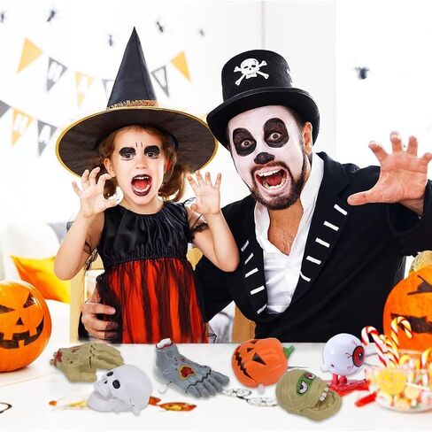 6 Pack Halloween Wind Up Toys, Assorted Clockwork Toys Halloween Wind-Up Toys Assortments Mini Jumping Walking Toys Goody Bag Fillers Halloween Party Favors for Kids Boys and Girls (Type A) in Saudi Arabia