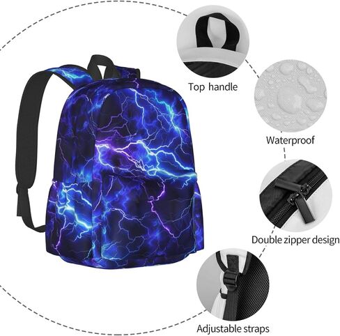 KiuLoam 17 Inch Backpack Black And White Cow Print Laptop Backpack Shoulder Bag School Bookbag Casual Daypack in Saudi Arabia