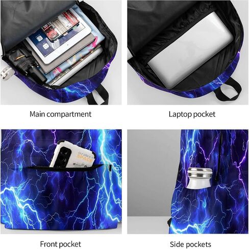 KiuLoam 17 Inch Backpack Black And White Cow Print Laptop Backpack Shoulder Bag School Bookbag Casual Daypack in Saudi Arabia