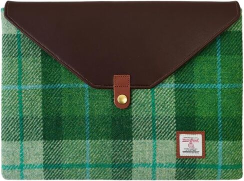 Harris Tweed Laptop Sleeve for MacBook Air M4 M3 M2 M1 13 Inch and Pro M1 A2338 Wool and Microfiber Leather Case with Snap Button Flap in Saudi Arabia