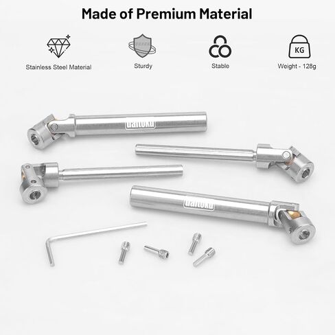 daitoku Stainless Steel Drive Shaft 90-125mm for 1/10 TRX4 SCX10 Wraith Axial SCX10II Capra D90 TF2 Redcat Gen7 RC Crawler Car in Saudi Arabia