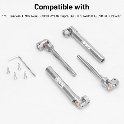 daitoku Stainless Steel Drive Shaft 90-125mm for 1/10 TRX4 SCX10 Wraith Axial SCX10II Capra D90 TF2 Redcat Gen7 RC Crawler Car in Saudi Arabia