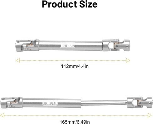daitoku Stainless Steel Drive Shaft 90-125mm for 1/10 TRX4 SCX10 Wraith Axial SCX10II Capra D90 TF2 Redcat Gen7 RC Crawler Car in Saudi Arabia