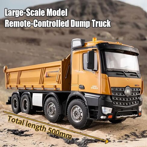 1:14 Scale RC Dump Truck ، 4WD 2.4GHz RC Truck مع مقطورة ، مركبة بناء 12CH RC مع الخفيفة والصوت ، التوجيه رباعي العجلات ، سيارة RC لعبة عيد ميلاد Boy Girl ، in Kuwait