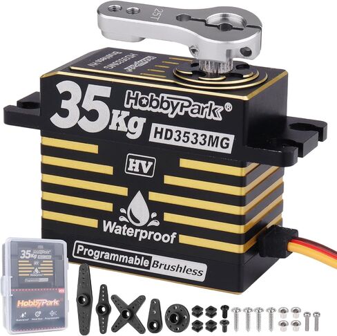 Hobbypark مقاوم للماء RC عزم الدوران عزم الدوران عزم الفرشاة المعادن الرقمية الرقمية المصنفة الألومنيوم ل 1/8 1/10 RC Crawler SCX10 TRX4 in Kuwait