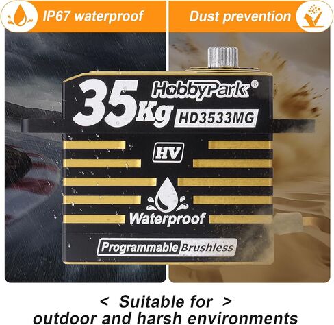 Hobbypark مقاوم للماء RC عزم الدوران عزم الدوران عزم الفرشاة المعادن الرقمية الرقمية المصنفة الألومنيوم ل 1/8 1/10 RC Crawler SCX10 TRX4 in Kuwait