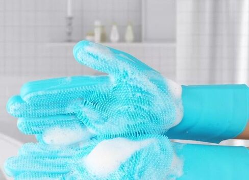 Upgraded Pet Grooming Gloves, Bite Resistant & Silicone Gloves for Shedding, Bathing, Massaging – Fit Dogs and Cats, Blue in Saudi Arabia